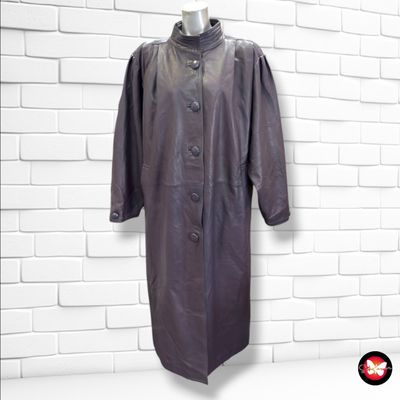 **HOY** Abrigo vintage de piel  color Violeta Talla L/XL