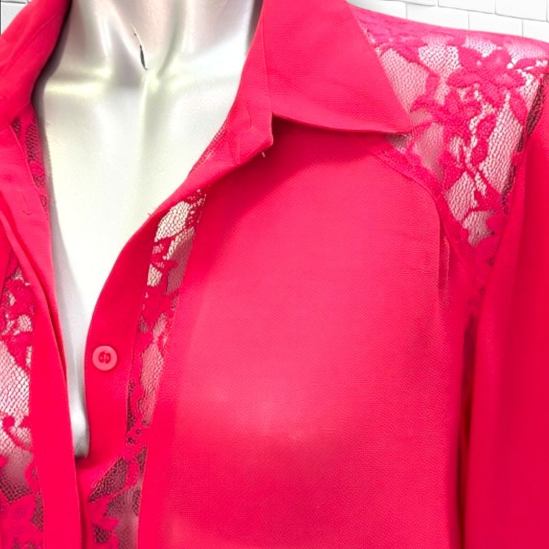**HOY** Camisa de manga larga con encaje LIMITED color Fresa Talla 38 (10UK)