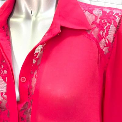 **HOY** Camisa de manga larga con encaje LIMITED color Fresa Talla 38 (10UK)