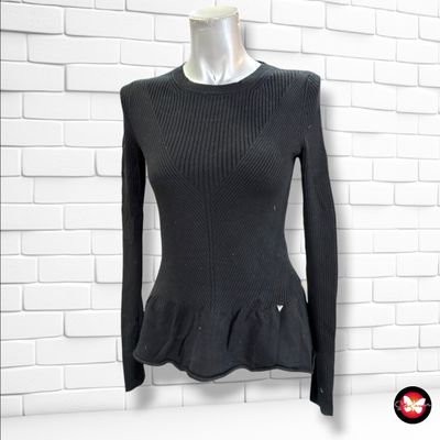 Jersey de manga larga canalé GUESS color Negro Talla M