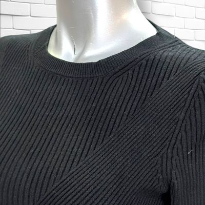 Jersey de manga larga canalé GUESS color Negro Talla M