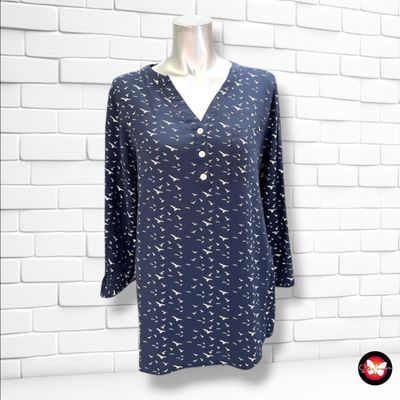 **HOY** Blusa de manga larga BLIND DATE color Azul marino y blanco Talla 36