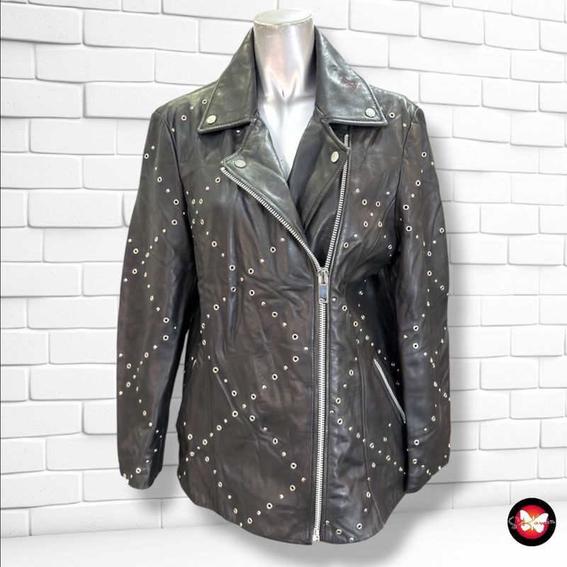 **HOY** Cazadora de piel con tachas CORTEFIEL color Negro Talla L