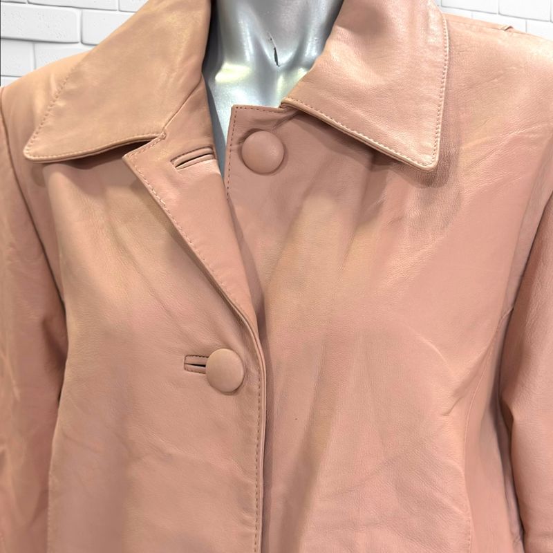 **HOY** Abrigo de piel  color Rosa Talla 38/40
