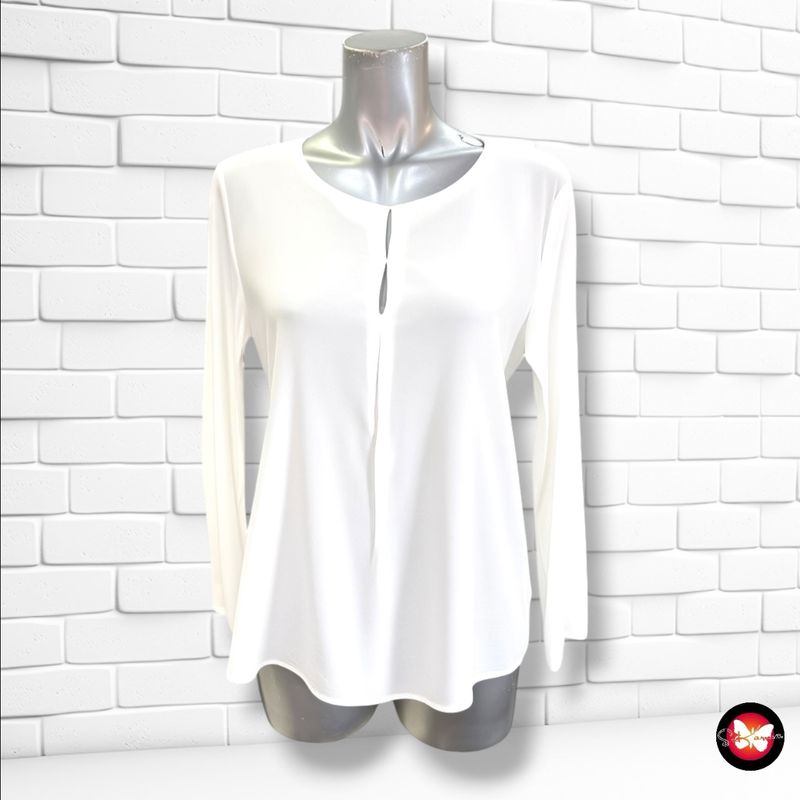 **HOY** Blusa de media manga con transparencias MASSIMO DUTTI color Blanco Talla M