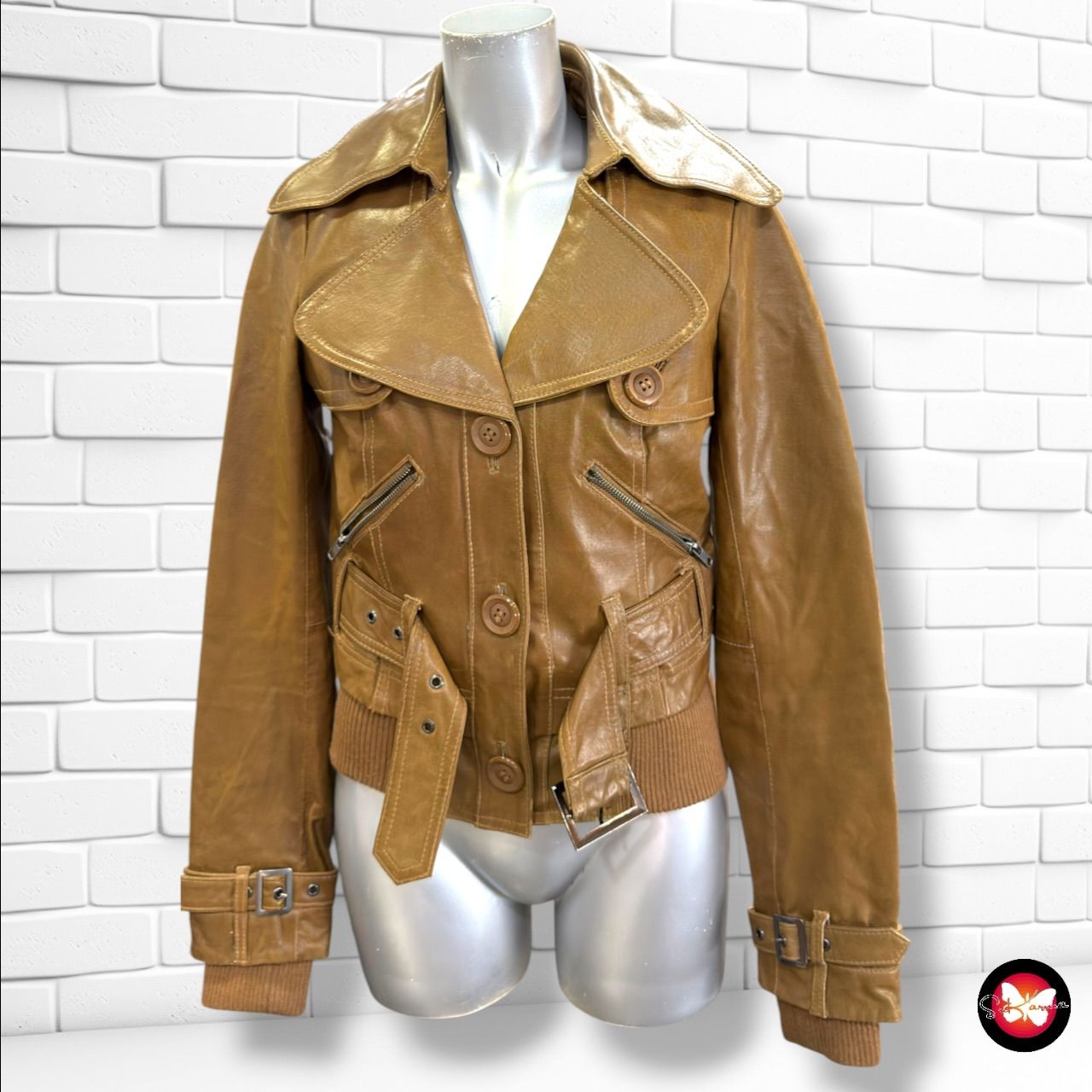 **HOY** Cazadora de piel VERO MODA color Marrón Talla XS