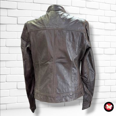 **HOY** Cazadora de piel MANGO color Chocolate Talla XL (muy pequeña)