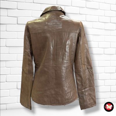 **HOY** Cazadora de piel color Chocolate Talla S