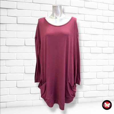 **HOY** MAXI Camiseta de manga larga y bolsillos  color Granate Talla 3XL