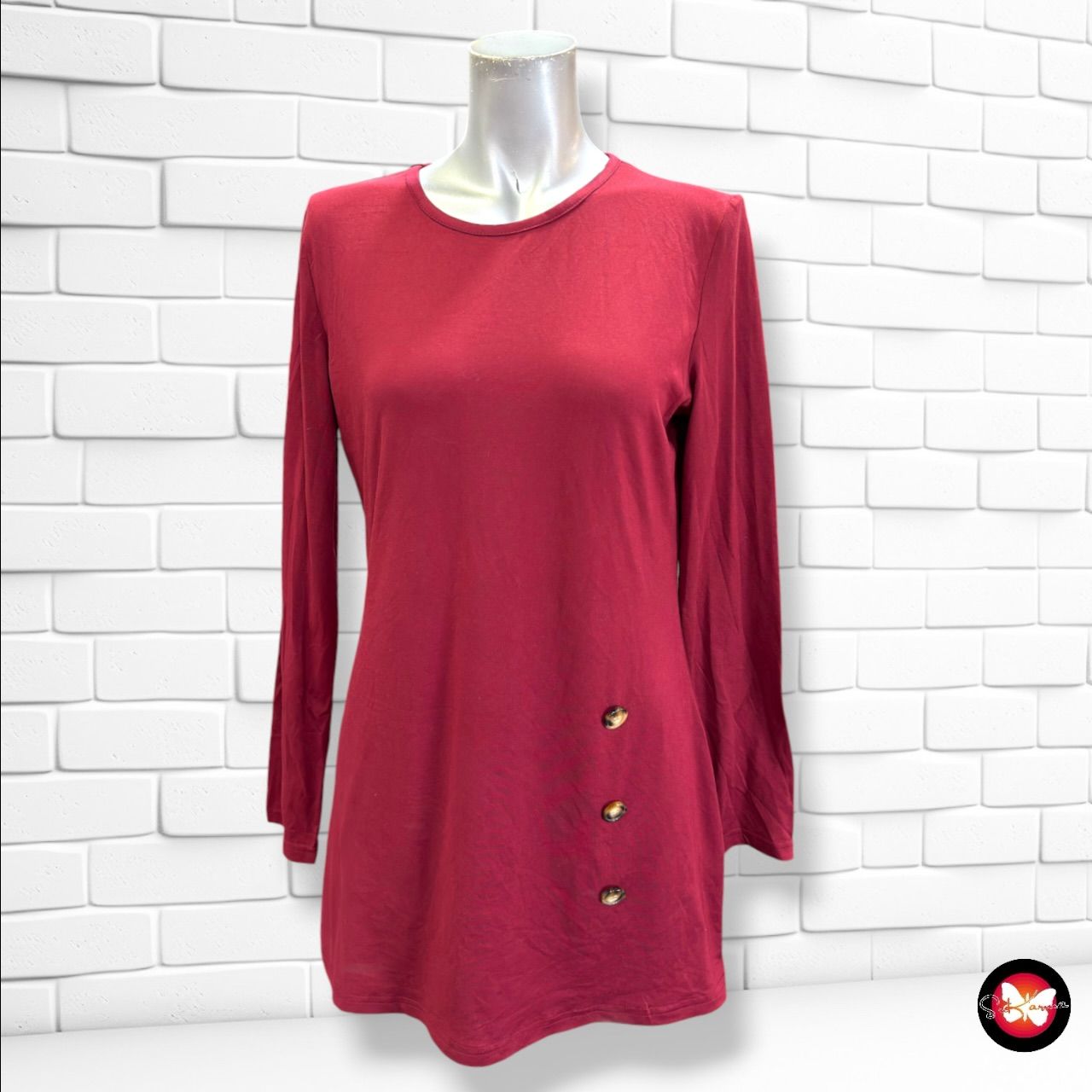 **HOY** MAXI Camiseta de manga larga  color Granate Talla M