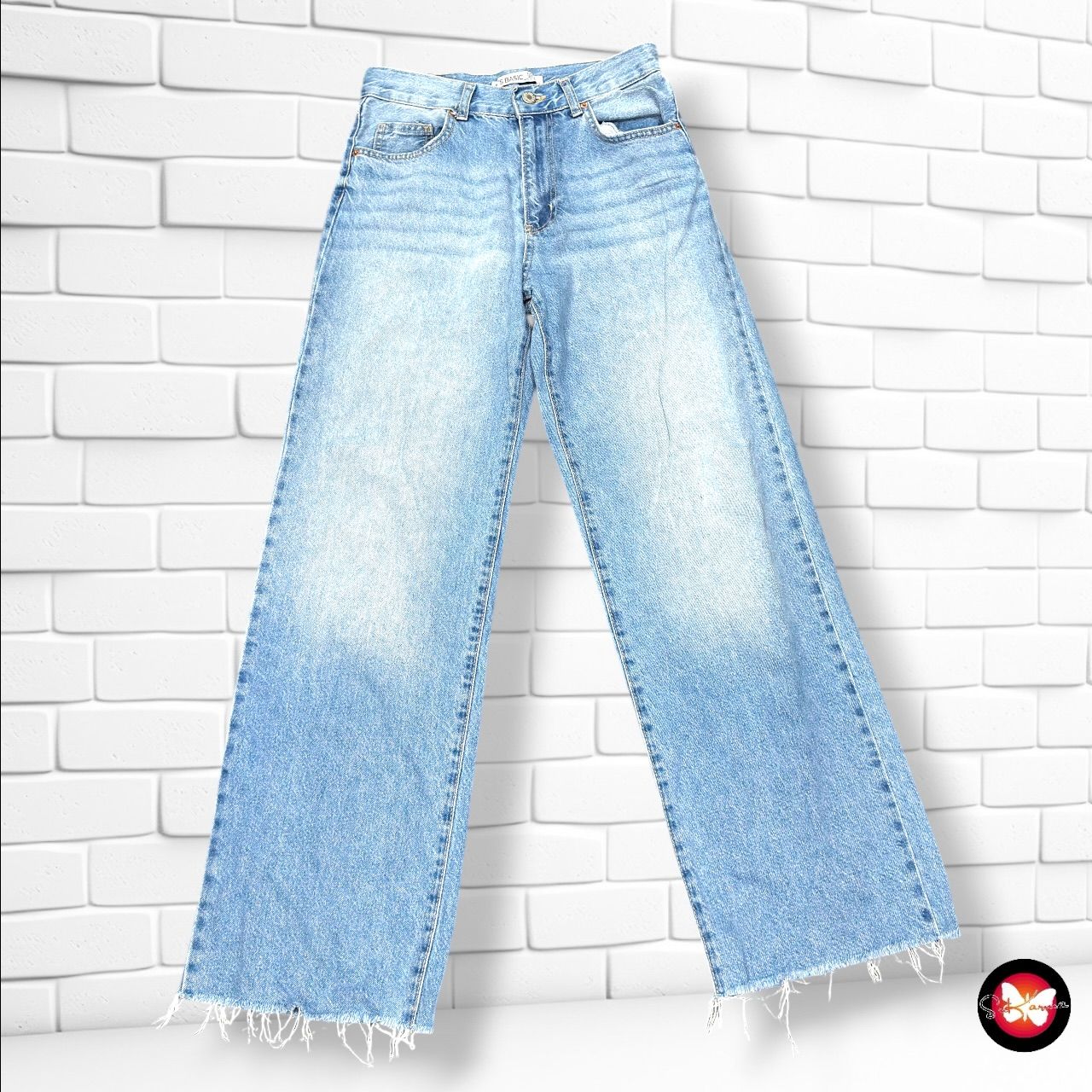 **HOY** Pantalón ancho de pierna IT’S BASIC color Azul vaquero Talla 36