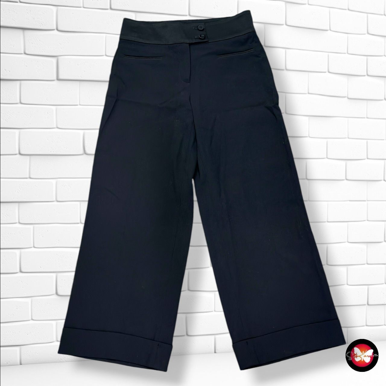 **HOY** Pantalón de vestir ancho de pierna RIANI color Negro Talla 38