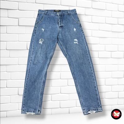**HOY** Pantalón estilo motorcycle color Azul vaquero Talla Hombre W33