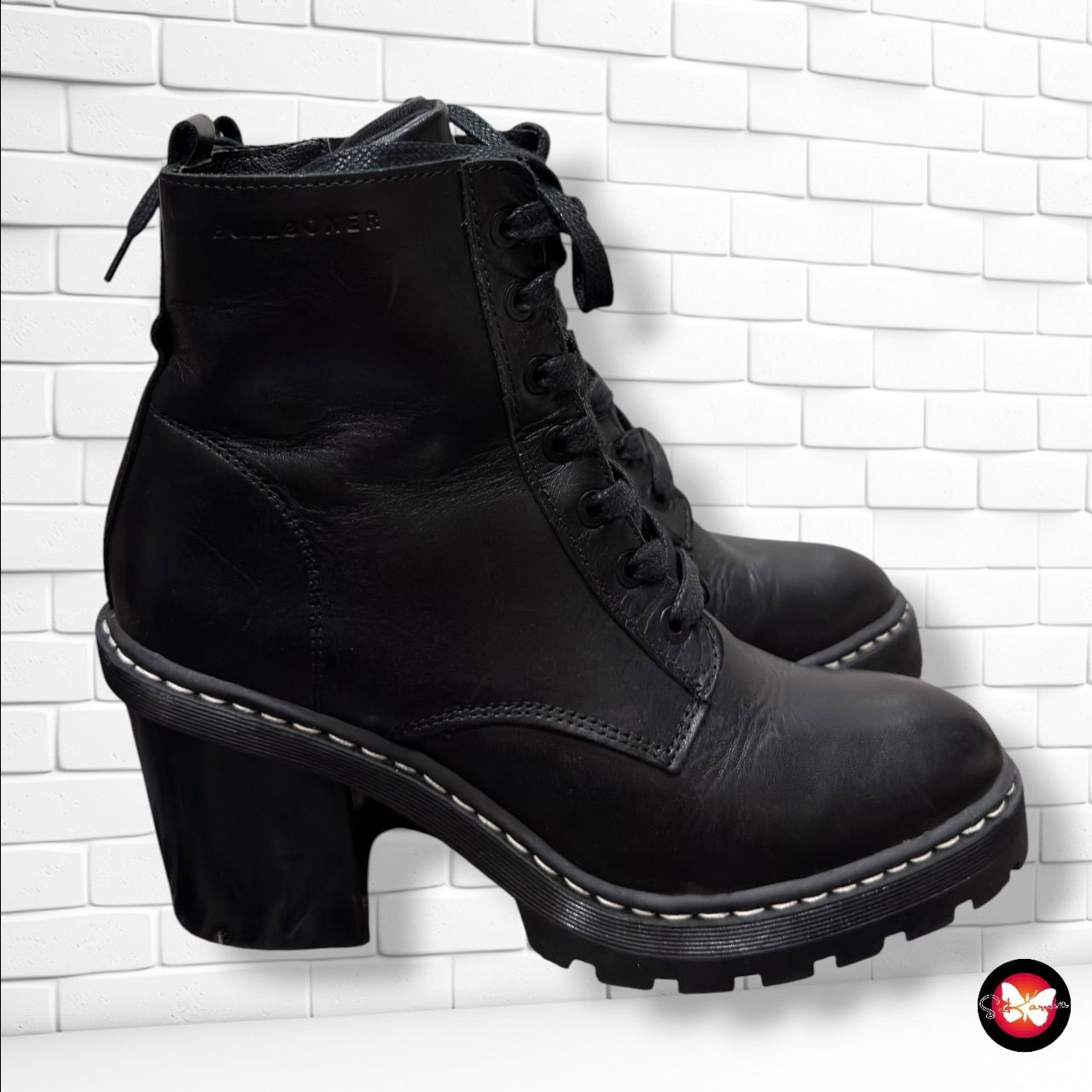 **HOY** Botines de piel con tacón BULLBOXER color Negro Talla Calzado 39