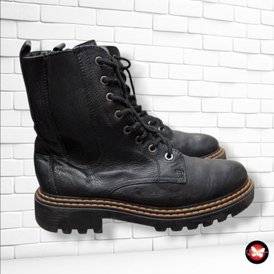 **HOY** Botines de piel tipo militar BLUE COX color Negro Talla Calzado 39