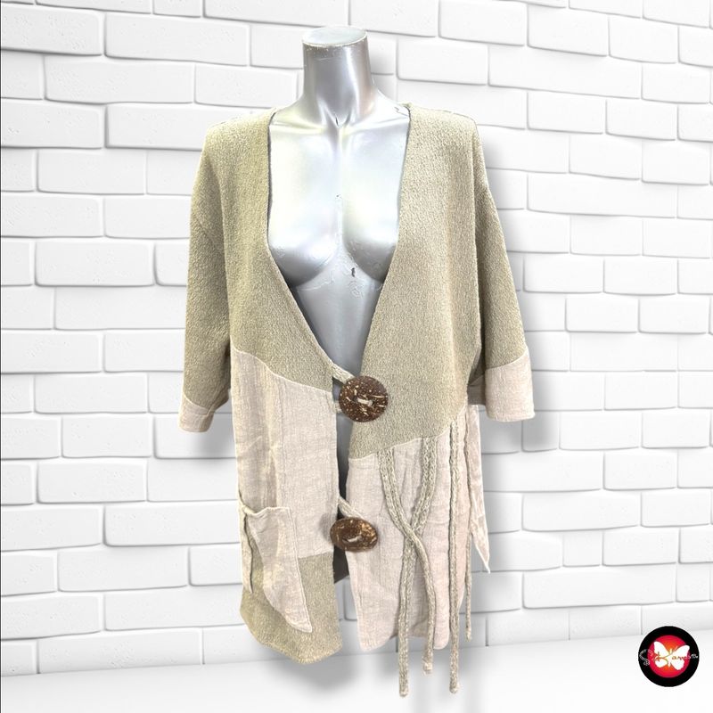 **HOY** Chaqueta de punto de manga corta ZELE color Cemento Talla L