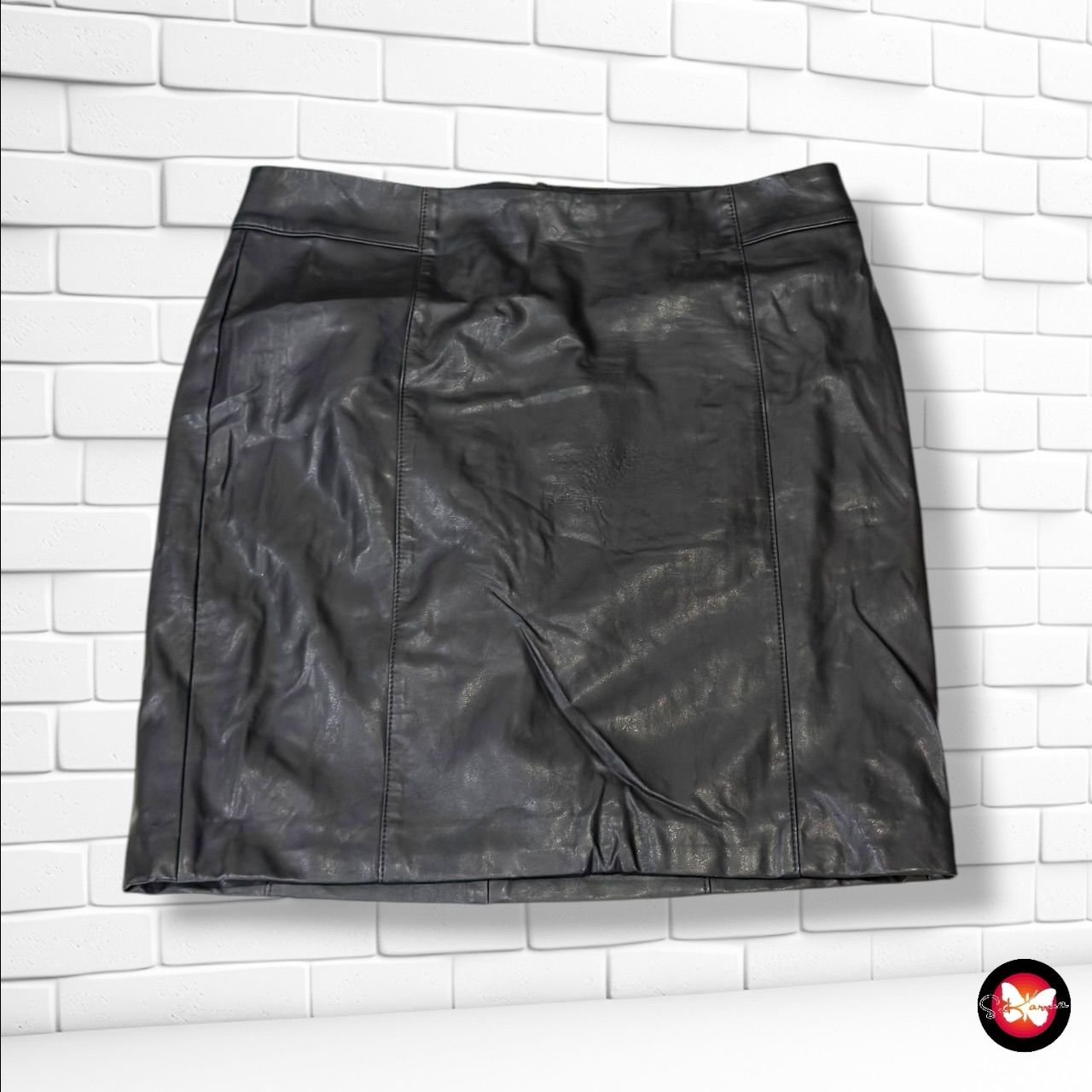 **HOY** Falda de piel sintética MONTEGO color Negro Talla 36 (grande)