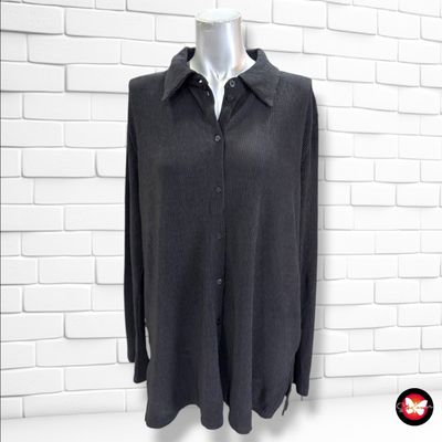 **HOY** Camisa de manga larga plisada H&amp;M color Negro Talla L (grande)