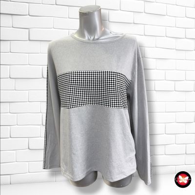 **HOY** Camiseta de manga larga con cuadritos color Gris Talla M