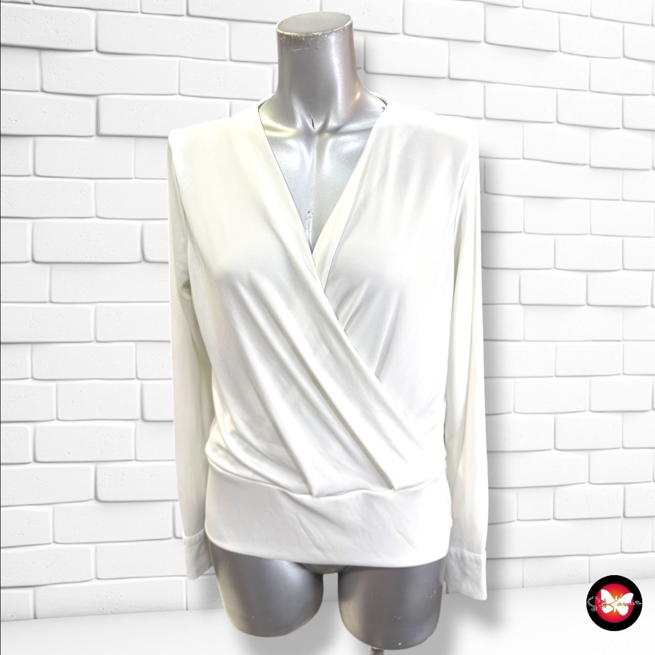 **HOY** Blusa de manga larga y escote cruzado H&amp;M color Blanco Talla S
