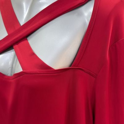 **HOY** Blusa de manga larga SHEIN color Granate Talla 3XL