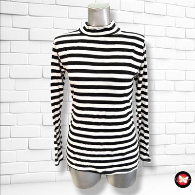 **HOY** Camiseta de manga larga de rayas color Negro y blanco Talla S