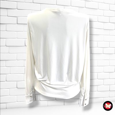 **HOY** Blusa de manga larga y escote cruzado H&M color Blanco Talla S