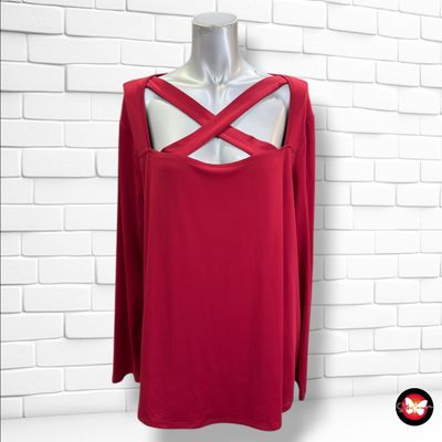 **HOY** Blusa de manga larga SHEIN color Granate Talla 3XL