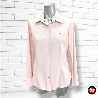 **HOY** Camisa de manga larga de rayitas TOMMY HILFIGER color Rosa Talla 36 (6USA)