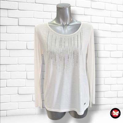 **HOY** Camiseta de manga larga con lentejuelas TCHIBO color Blanco Talla 40/42