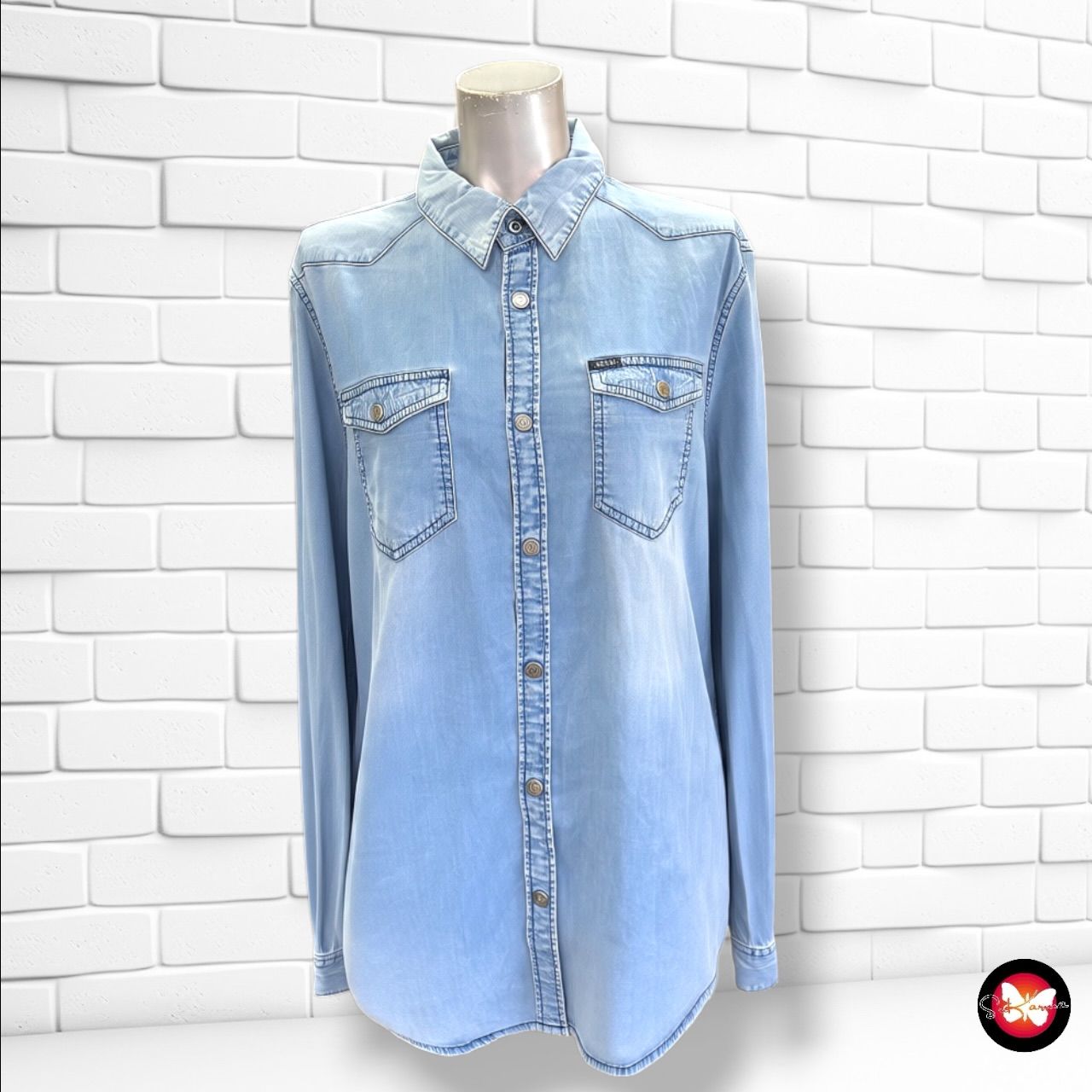 **HOY** Camisa de manga larga GUESS color Azul vaquero Talla M