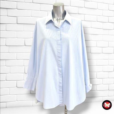 **HOY** Camisola oversized de rayitas ZARA color Celeste Talla S (grande)