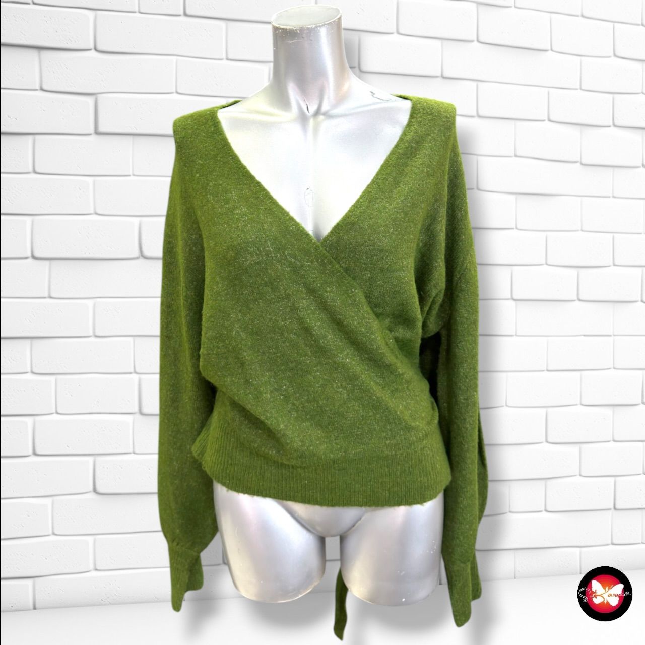 **HOY** Chaqueta de punto cruzada HEMA color Verde Talla M