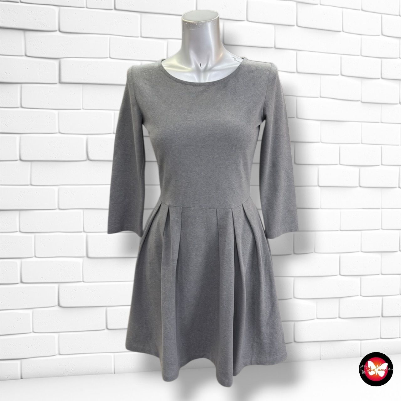 **HOY** Vestido de media manga OODJI color Gris Talla S