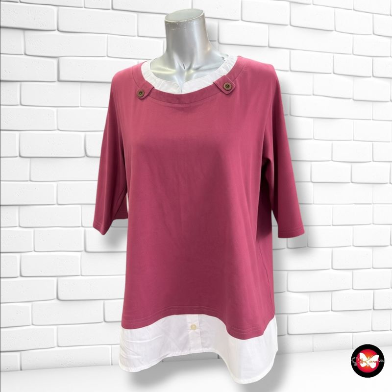 **HOY** Camiseta de media manga  color Granate y blanco Talla L