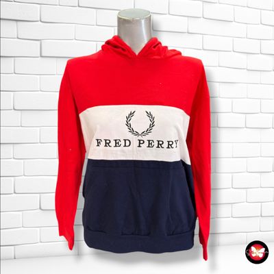 **HOY** Sudadera fina FRED PERRY color Rojo, blanco y azul marino Talla S