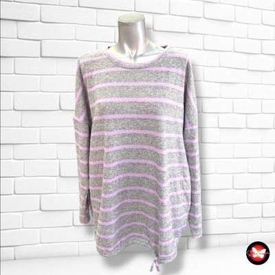 **HOY** Jersey de manga larga de rayas LAURA TORELLI color Gris y lila Talla L