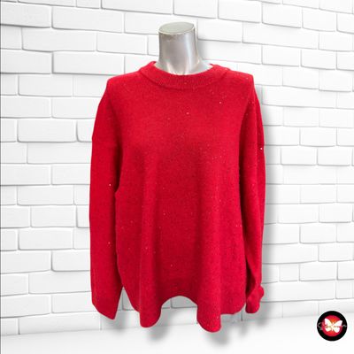 **HOY** Jersey de manga larga y lentejuelas H&M color Rojo Talla L