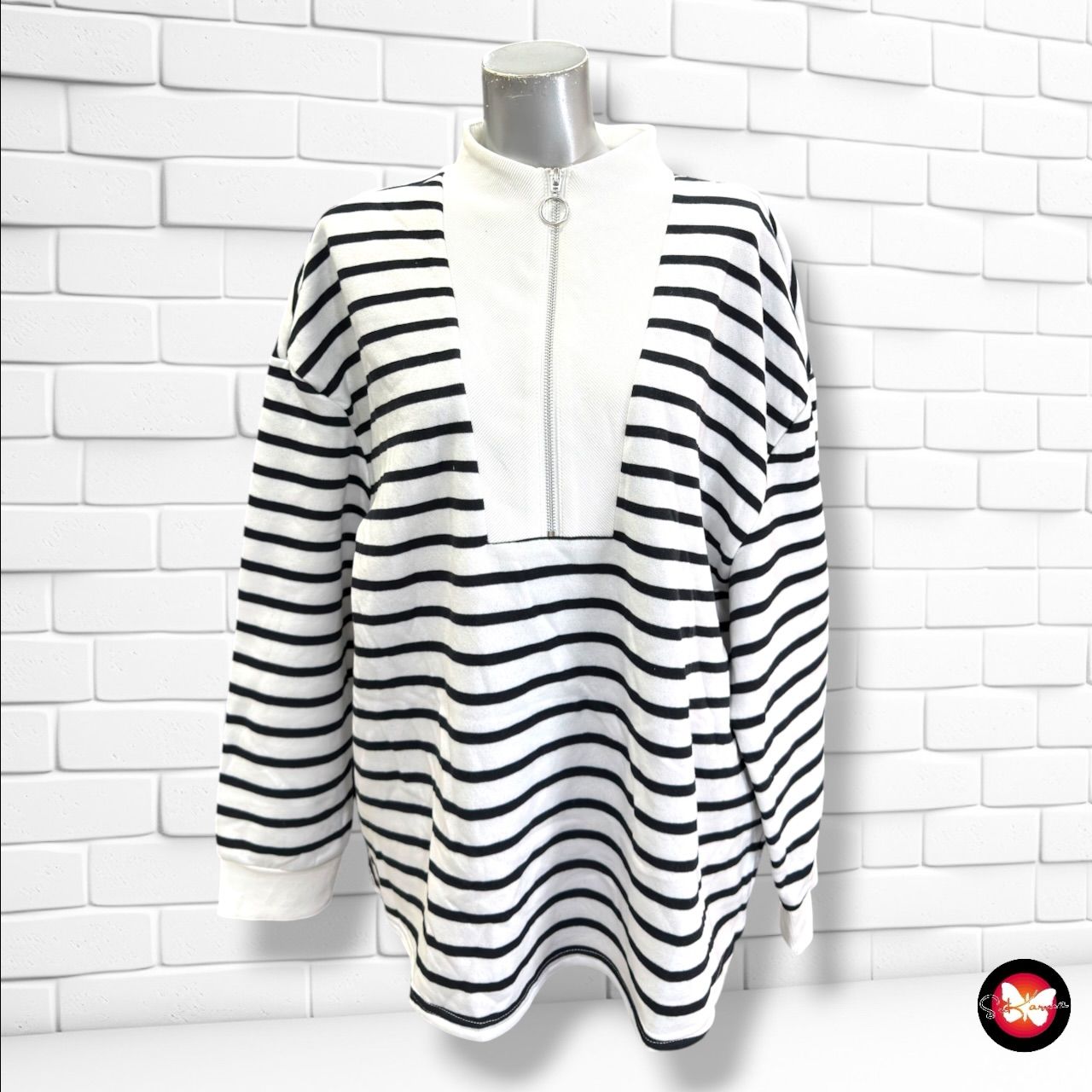 **HOY** Sudadera de rayas JANINA color Blanco y azul marino Talla L