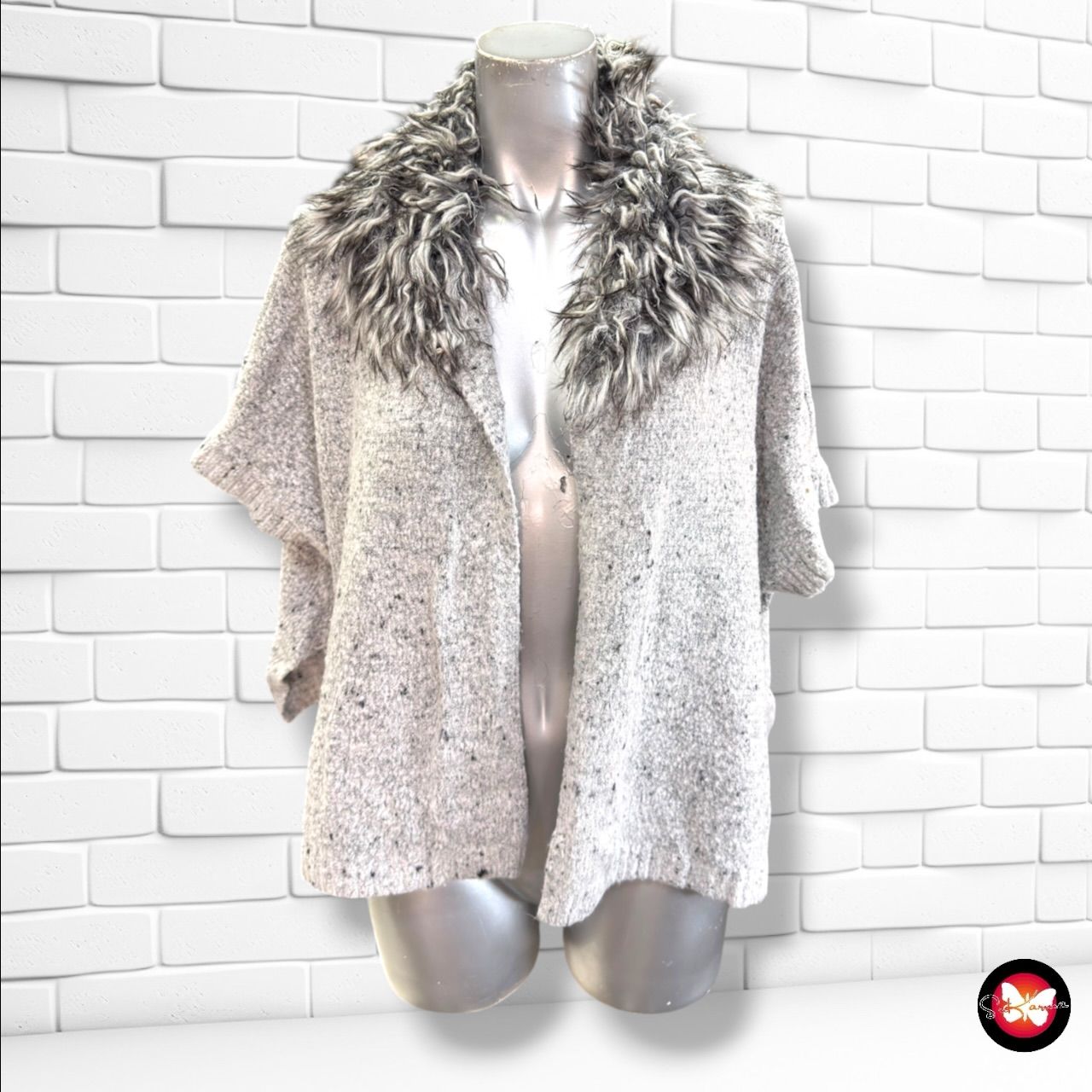 **HOY** Chaqueta de punto con pelito PRIMARK color Gris Talla 9-10 AÑOS