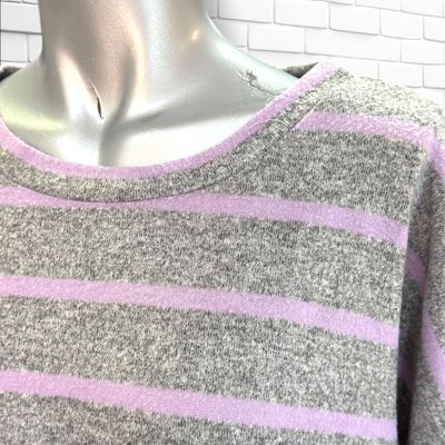 **HOY** Jersey de manga larga de rayas LAURA TORELLI color Gris y lila Talla L