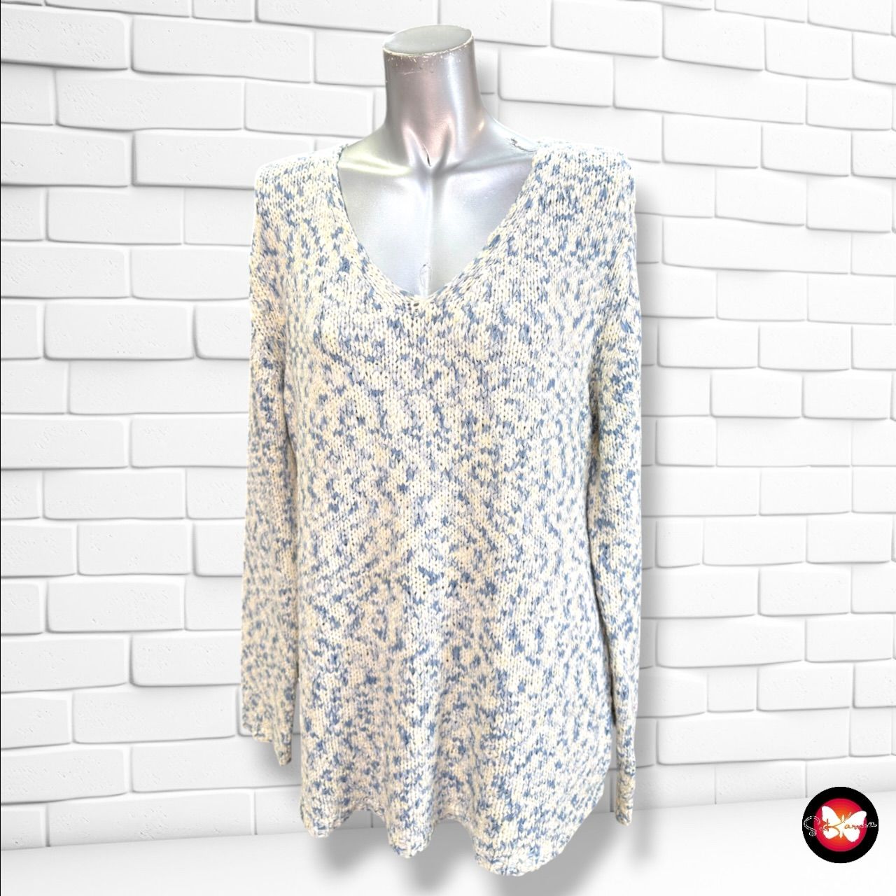 Jersey de manga larga TCM color Crema y celeste Talla 44/46
