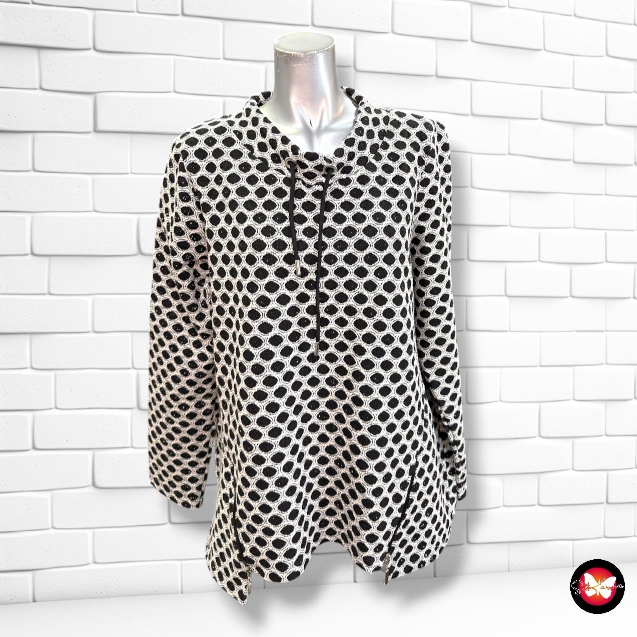 **HOY** Sudadera de lunares LIBERTY color Negro y blanco Talla L