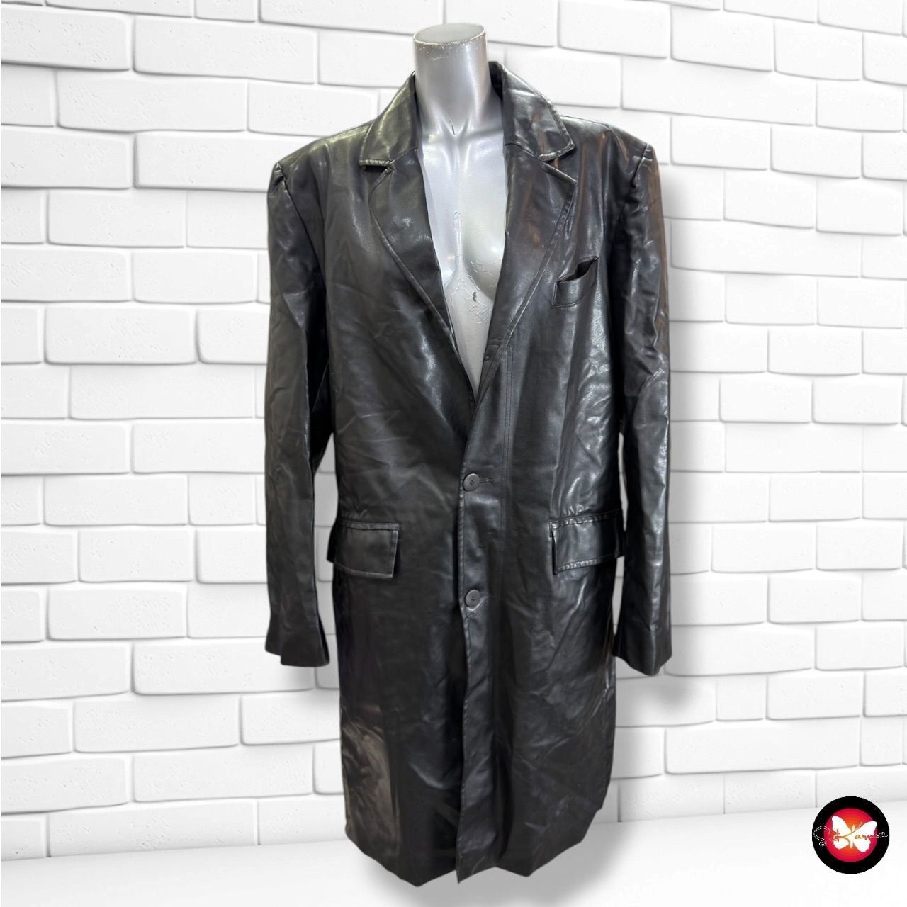 **HOY** Gabardina de piel sintética SUSPECT color Negro Talla Hombre L
