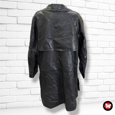 **HOY** Gabardina vintage de piel MADELEINE color Negro Talla 40/42