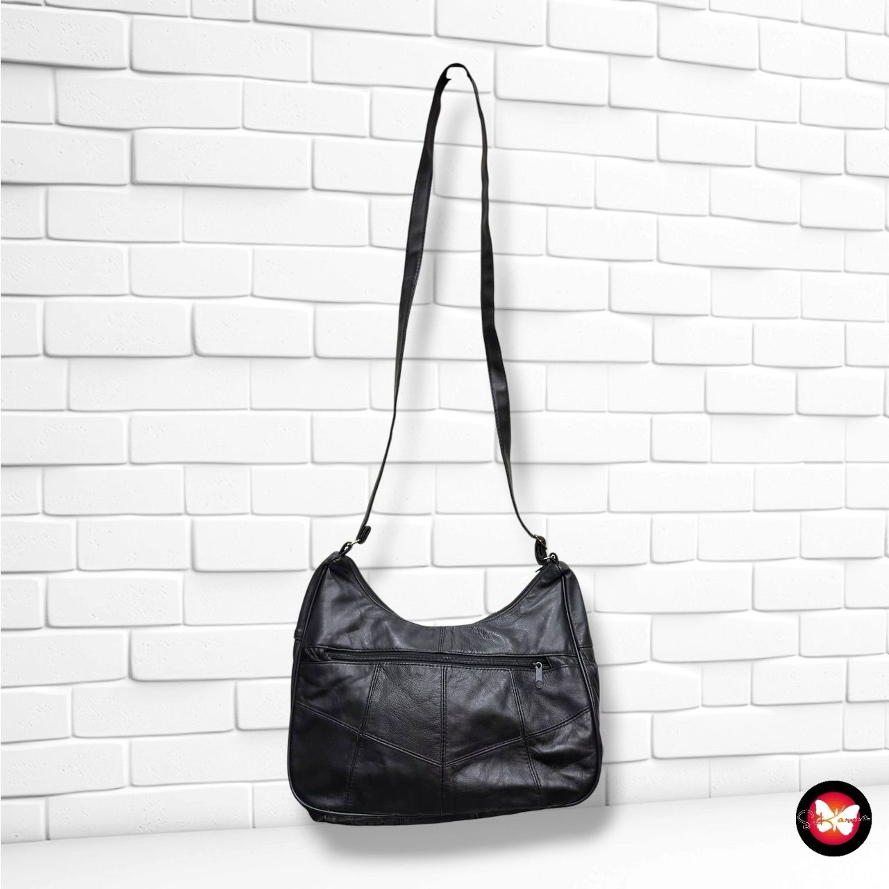 **HOY** Bolso bandolera de piel  color Negro Talla MEDIANO