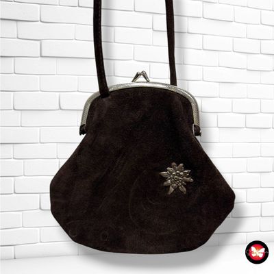 **HOY** Bolso bandolera de ante  color Chocolate Talla MINI