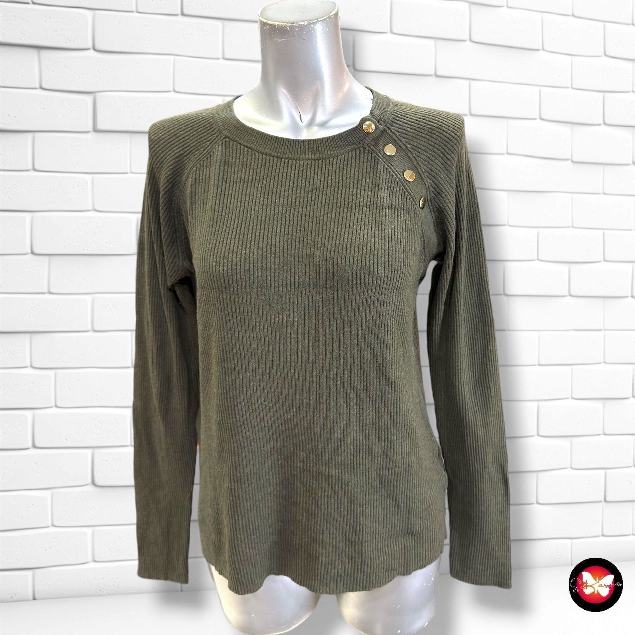 **HOY** Jersey de manga larga H&amp;M color Verde oliva Talla M