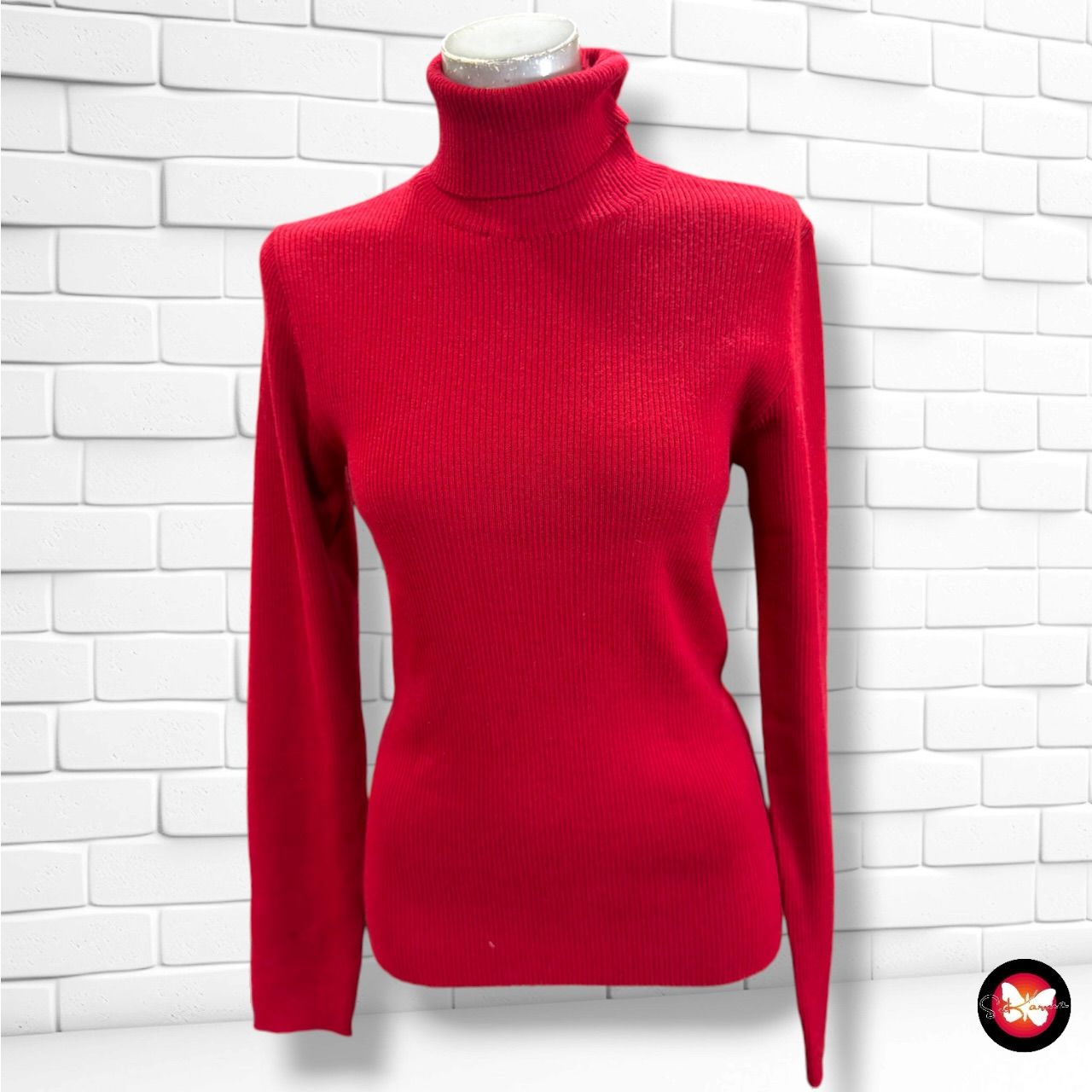 **HOY** Jersey de manga larga y cuello alto  color Granate Talla L