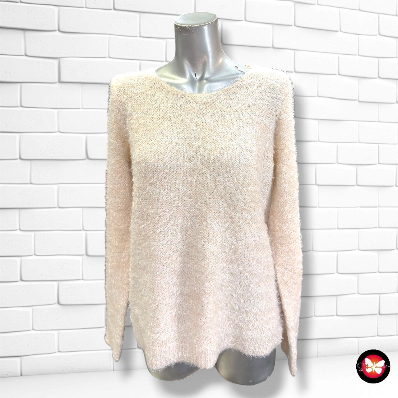 **HOY** Jersey de manga larga peludito COLOURS OF THE WORLD color Nude Talla S